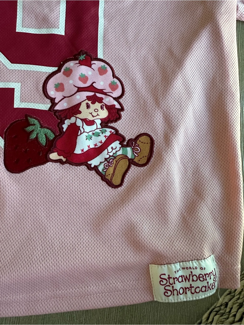 Pink strawberry shortcake Jersey Top with Number 79 SM - Picture 3 of 7